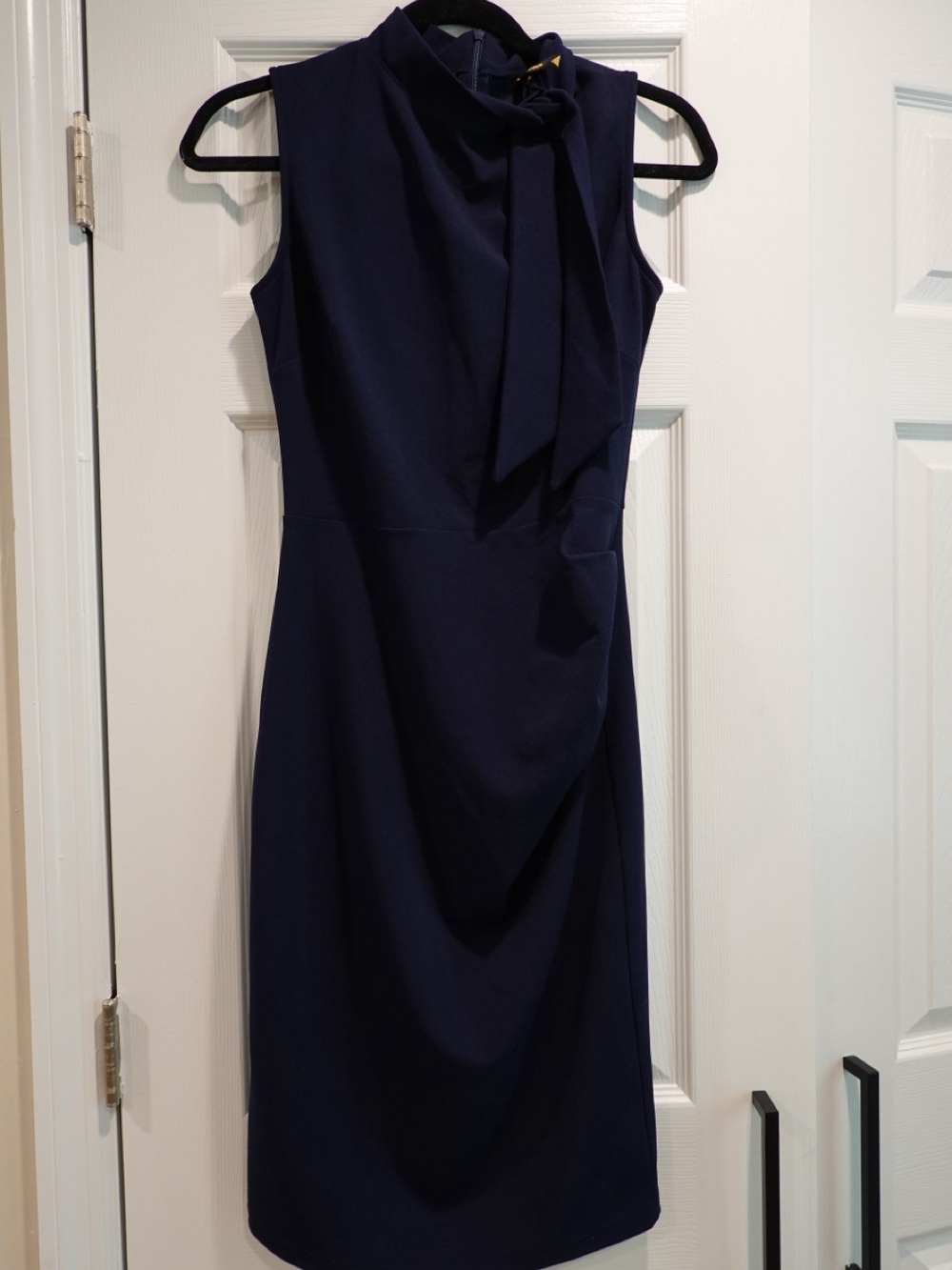 Miusol Navy Sleeveless Midi Dress with Neck Tie